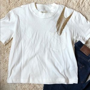 NWT Madewell | Easy Crop Tee | Bright Ivory, XS